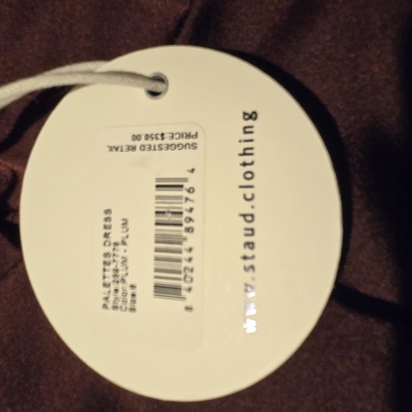 Staud NWT Plum Faux Leather Palettes Mini Dress Size 6 - Picture 3 of 12